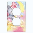 thumbnail image 2 of Metal Light Switch Wall Plate Outlet Cover (Sea Snail Starfish Pastel Glitter Reef Bubbles - Single Duplex), 2 of 2