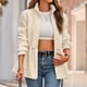 thumbnail image 1 of Abrigo Abrigos con cordón para mujer, chaqueta de lana a la moda, cómodos y acogedores, abrigos de otoño e invierno, Tops Kuymtek Beige T L para Mujer, 1 of 6