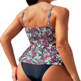 thumbnail image 3 of Plus Size Tankini Sets,Women's Conservative Floral Print Swimsuit With Ruffles For Beach & Spa, 3 of 7
