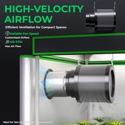 ALPHAGROW 2 x 4 ft 600D Canvas Grow Tent Kit with 33 W LED Light and 6 in Inline Fan and Carbon Filter