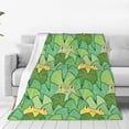 thumbnail image 2 of Cartoon Frog and Lotus Leaf Illustration Blanket Green Frog Gifts Throw Blanket for Women Frog Lovers Super Soft Flannal Frog Throw Blanket for Bedding Couch Sofa Decor 80X60 Inch, 2 of 3