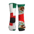 thumbnail image 2 of Unisex Mexican Flag Novelty Ankle Socks Colorful ComfortSoft Lightweight Sports Athletic Socks, 2 of 7