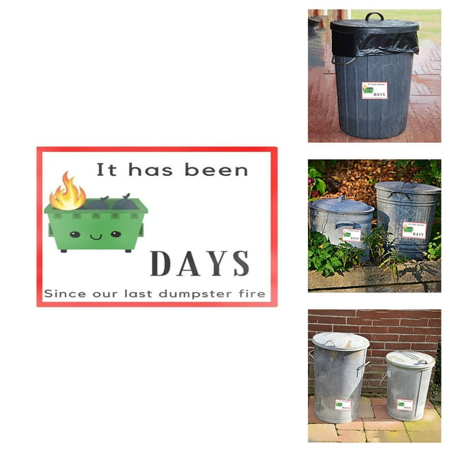 Dumpster Fire Countdown Sticker Humorous Everyday Chaos Desk Accessories Labels Organization