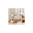 thumbnail image 4 of mDesign Metal Rectangle Rolling Food and Beverage Bar Cart with Glass Shelves, Black, 4 of 8