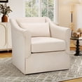 thumbnail image 3 of Bonzy Home 360° Swivel Accent Chair, Upholstered Fabric Leisure Armchair with Removable Cushions, Off-white, 3 of 7
