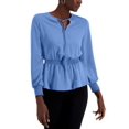 thumbnail image 3 of Alfani Smocked Peplum Top Deep Black S, 3 of 3