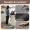 thumbnail image 2 of VUNATE Kitchen Rugs 17"x30" Woven Non Slip Kitchen Mat, Absorbent Washable Kitchen Rug with Durable Backing, Soft Low Profile Floor Mat for Kitchen Sink, Entryway, Laundry Room Gray, 2 of 7