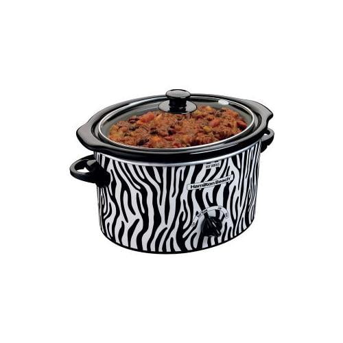 Hamilton Beach 3Quart Slow Cooker with Zebra Pattern Design