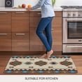 thumbnail image 6 of Boho Southwest Door Mat Indoor Outdoor, Farmhouse Aztec Tribe Brown Blue Plaid Non Slip Welcome Mat with Rubber Backing, Absorbent Fabric Front Door Mats Entryway Rug for Home Patio Entrance 18"x30", 6 of 8