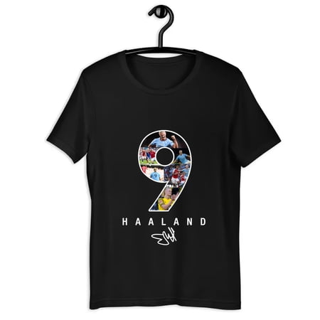 Limited Edition Norwegian Soccer Star Futbol GOAT Haaland 9 Collage shirt-TH36554