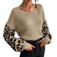 thumbnail image 2 of Suéter de manga larga para mujer, suéter de manga de leopardo para mujer Suéter de mujer Suéter de manga de leopardo para mujer Mejora tu experiencia, 2 of 6