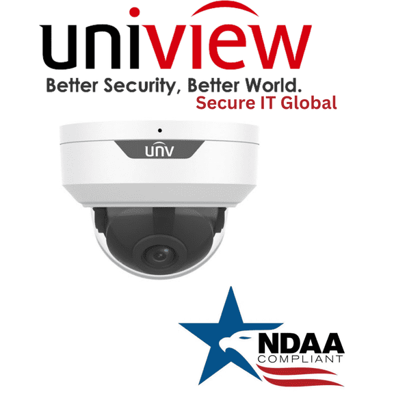 Uniview NDAA 8MP Vandal Dome IP Security Camera  2.8mm Fixed Lens, LightHunter Color Night Vision, Smart IR, PoE, IP67/IK10, Built‑In Mic – From Secure IT Global