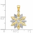 thumbnail image 4 of 10K Yellow With Rhodium Snowflake Charm (25 X 16) Made In United States 10c986, 4 of 6
