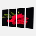 thumbnail image 2 of Hibiscus Rouge Vif sur Noir - Grande Impression sur Toile Florale, 2 of 3