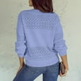 thumbnail image 5 of VISALY V Neck Pullover Sweater Crochet Sweaters Womens Sweaters Casual Long Sleeve V Neck Lightweight Crochet Pullover Sweater Tops Mesh Sweaters Fashion Sweatshirt Plus Size Sweaters Sky Blue Xl, 5 of 7