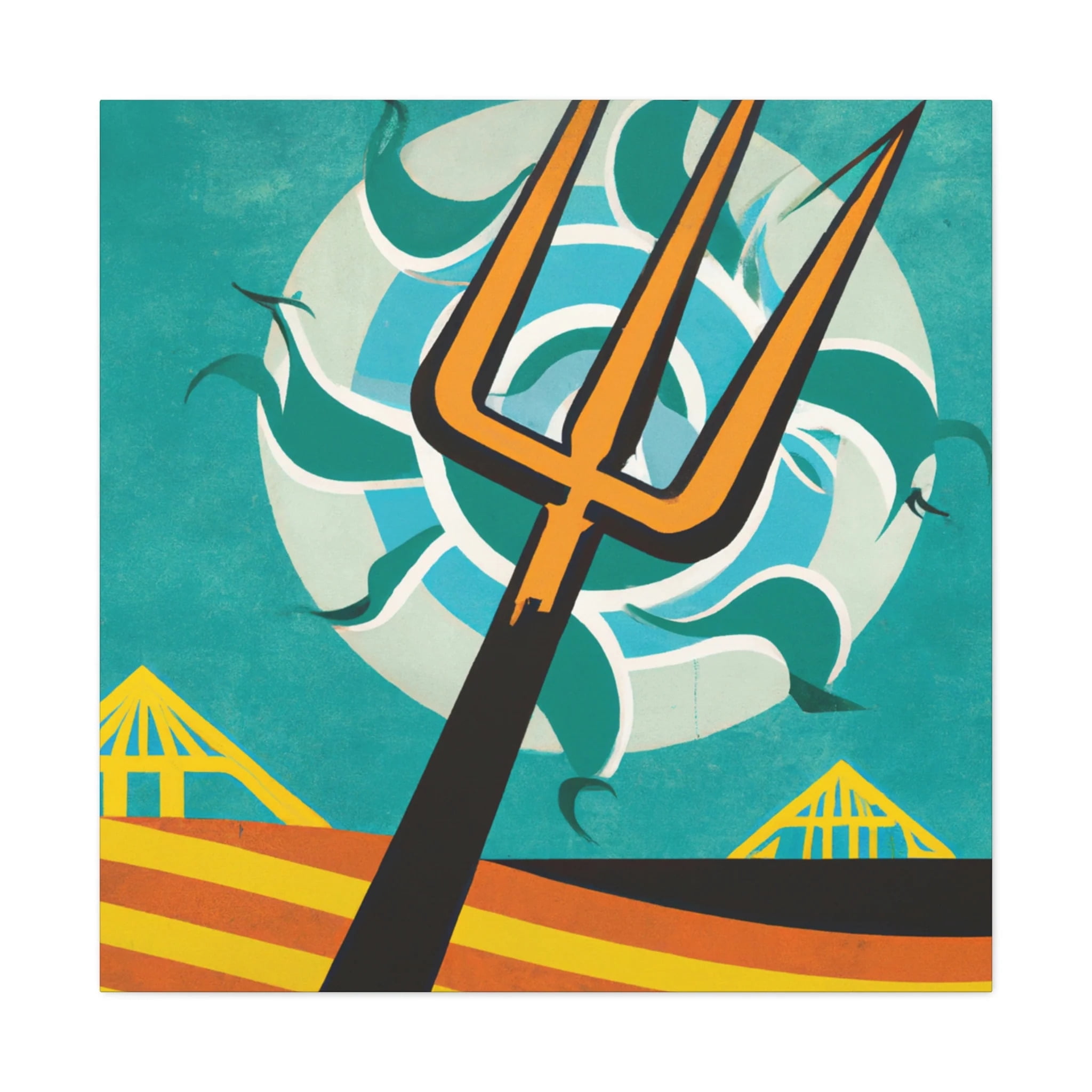 Pitchfork in Deco Style Canvas