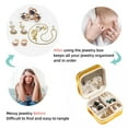thumbnail image 4 of Melon Travel Portable Square Decorative Box Jewelry Stand: All-in-One Earring Holder, Ring Keeper, Necklace & Bracelet Organizer - Storage Box for Girls and Women, 4 of 6