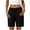 Black, variant on Stretchy Shorts for Women Plus Size Button Elastic Waist Long Shorts Chino Shorts with Pockets Casual Bottoms