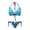Colorful Meteor Pattern, variant on Low Waist Halter Bathing Suit for Beach Spandex Fabric XS-2XL Sexy Bikini Set Skeleton Black White