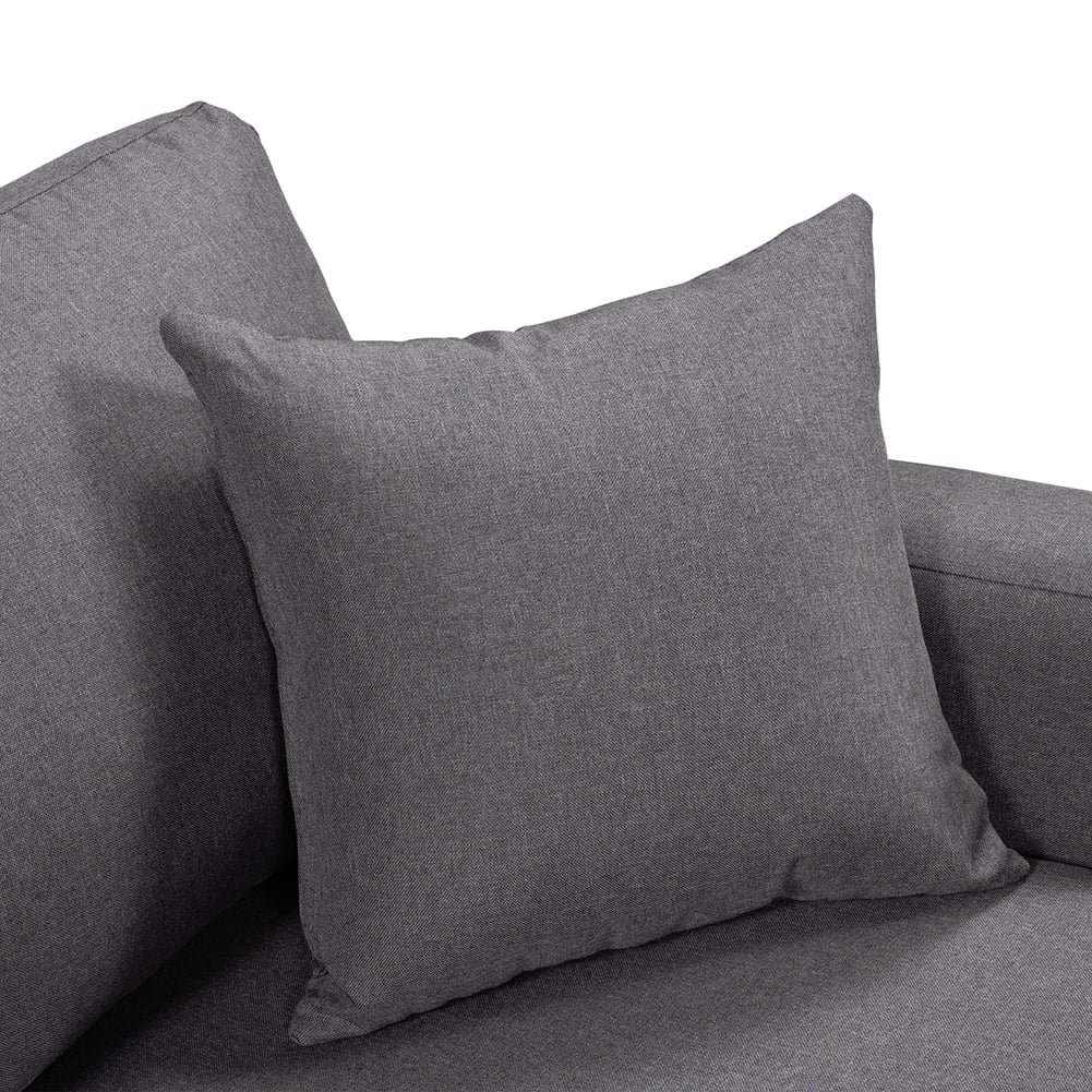 Lowestbest L-Shaped Sofa Bed, Upholstery Reversible Sleeper Sectional Sofa with Storage Space and 2 Tossing Cushions Lowestbest L-Shaped Sofa Bed, Upholstery Reversible Sleeper Sectional Sofa with Storage Space and 2 Tossing Cushions