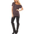 thumbnail image 4 of SWQZVT Women T Shirt Fashion Summer Tops for Woman Going Out Tops for Womens Off the Shoulder Blouse Coffee Tees, 4 of 5