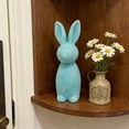 thumbnail image 6 of Flocked Easter Bunny Figurines Spring Standing Moss Rabbit Tabletop Decoration Cute Foam Rabbits Statue for Home Party Book Shelf Decor, 6 of 6