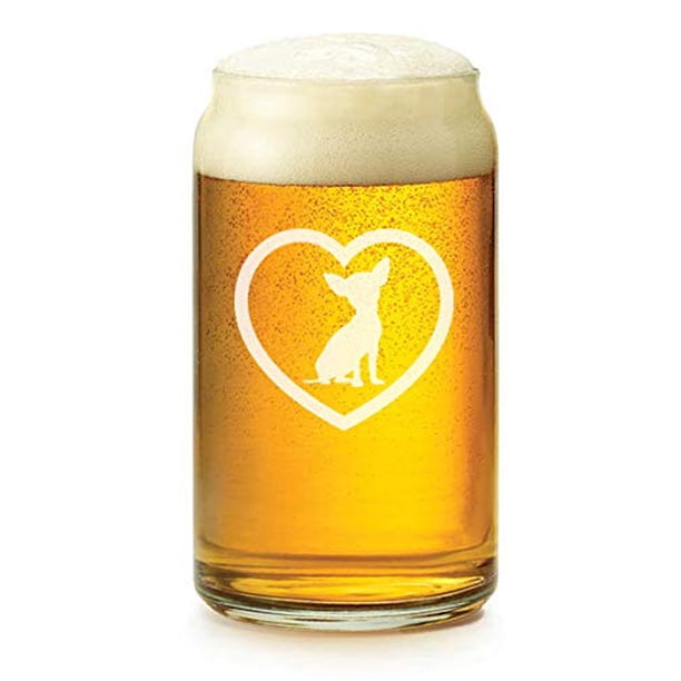 Download 16 oz Beer Can Glass Chihuahua Heart - Walmart.com ...