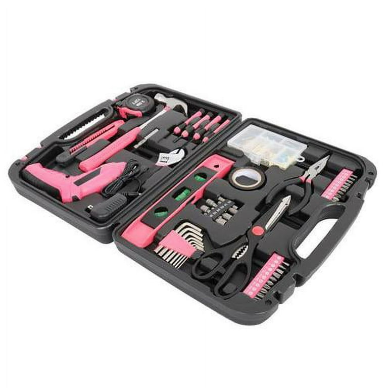 Pink Tool Set Acosea 223-pieces for Women Tool Kit with 13-inch Wide Mouth Open Bag The Basic Set Is Perfect Home Maintenance at MechanicSurplus.com