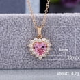 thumbnail image 5 of Collier en Zircon en Forme de Cœur avec Diamant Rose Uni, 5 of 5