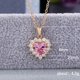 thumbnail image 5 of Collar de circonitas en forma de corazón con diamante rosa liso Brillar Electrónica, 5 of 5