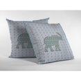 thumbnail image 2 of Silhouette d'Éléphant Coussin en Tissu Intérieur/extérieur Bleu 16x16, 2 of 5