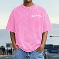 thumbnail image 2 of Mens T Shirts Oversized Print Short Sleeve Soft Casual Retro Graphic Comfortable Fit Tee Pink XL, 2 of 6