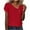 Red, variant on Women's Summer Casual Tops V Neck Button Eyelet Embroidered Short Sleeve Shirts Fashion Loose Basic Blouses (2XL, Army Green)