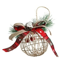 CuiLiyq Christmas Ball Ornaments, Metal Hollowed Out Christmas Balls Decorated With Bowtie Pinecones and Pine Needles, for Home Holiday Wedding Party Decorations