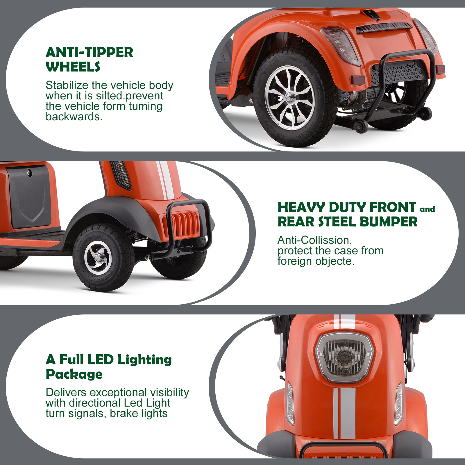 Sunderwell Large Electric 4-Wheel Mobility Scooter, (XW-E05) Heavy Duty Wheelchair Device 400 LBS Capacity for Seniors & Adults, Assembled in US, Ready to Ride