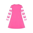 thumbnail image 3 of Girls Dress Pink Long Sleeve Heart Pocket Striped Casual Cotton 6 Years, 3 of 6