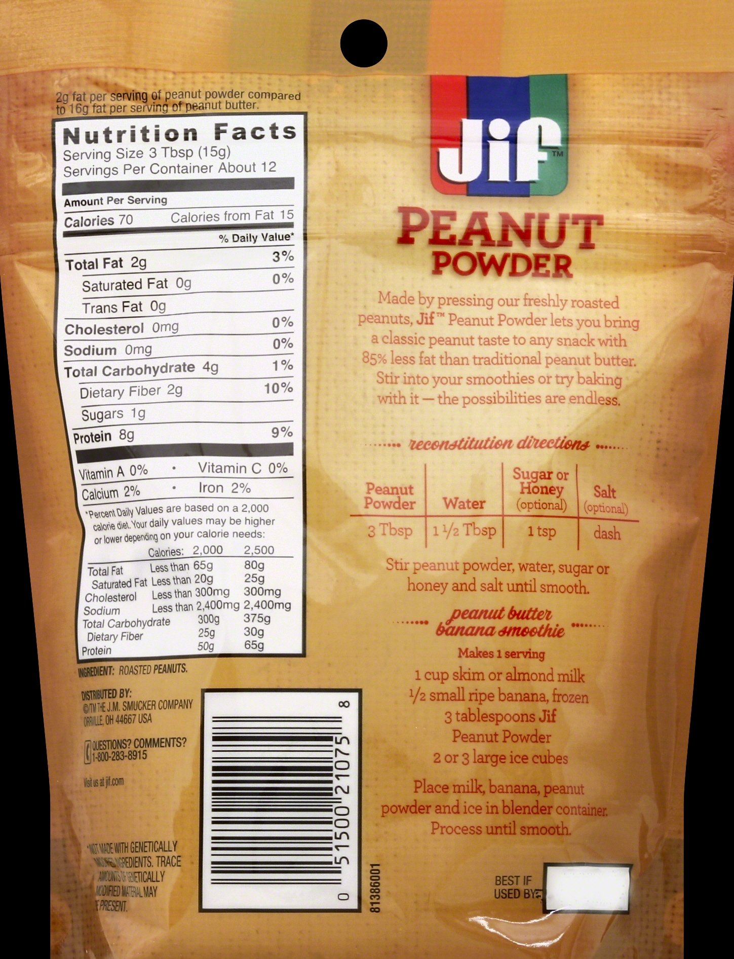 Jif Peanut Powder, 6.5-Ounce - image 3 of 3