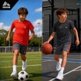 thumbnail image 5 of RBX Boys Athletic Outfit Set Performance Mesh Jersey Tees and Athletic Gym Shorts 3 Piece Outfit, 5 of 7