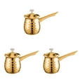 thumbnail image 1 of Destyer Turkish Coffee Pot Stainless Steel Exquisite Craft Non-toxic Round Edge Impact-resistant Handle Gold 400ml 400ml 3Set, 1 of 6