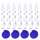 thumbnail image 1 of 30uds Oscuro Azul Fiesta Colgantes Doble Tira Colgantes Decoraciones Plástico Techo Serpentinas Fiesta Decoraciones para Cumpleaños Fiesta con Colgar Etiqueta Gancho, 1 of 7