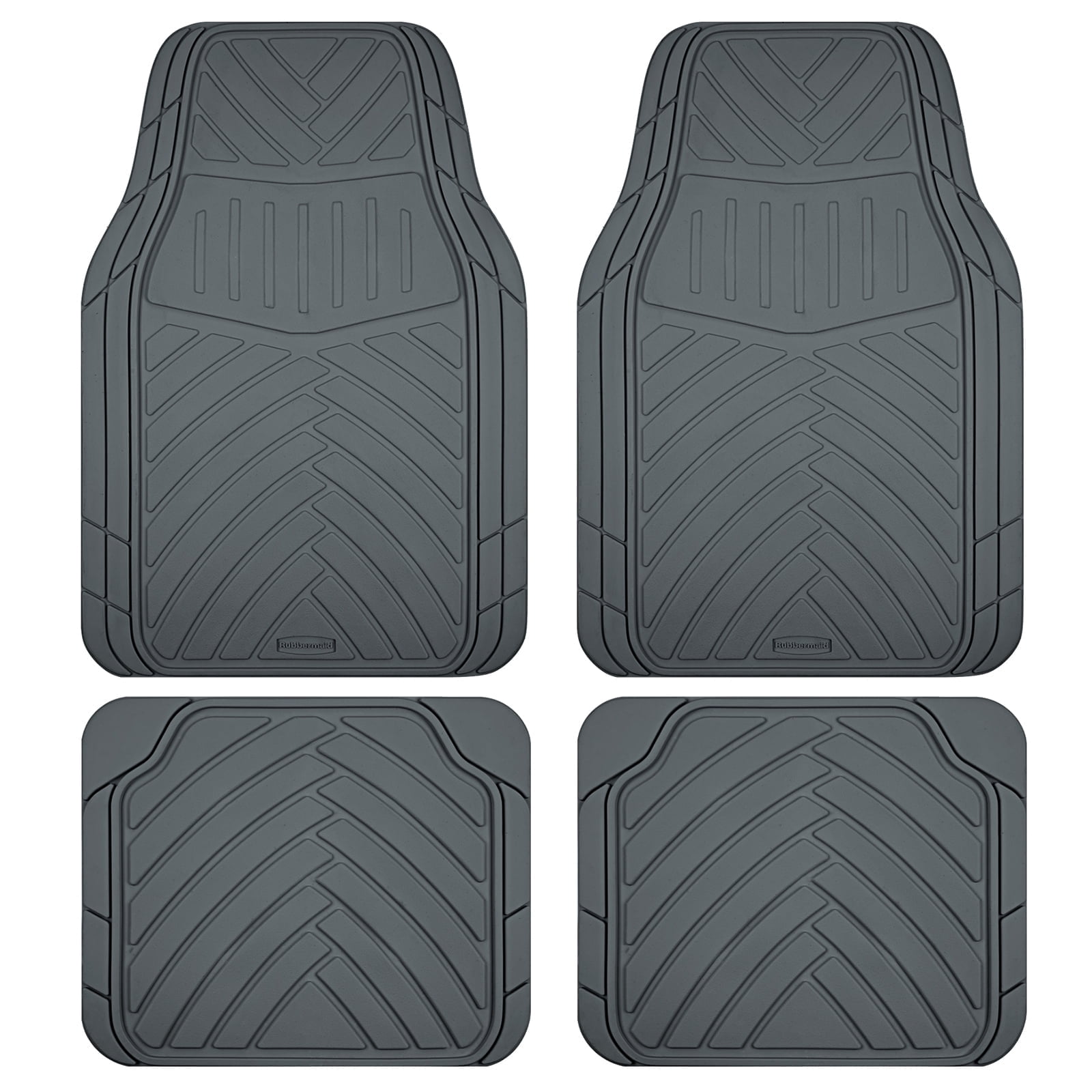 Rubbermaid Car Floor Mats Set, Lightweight Floor Mats,All-Weather Rubber  Car Mats, Non-Slip, Easy to Clean, Universal Fit for Cars, Trucks & SUVs, Gray