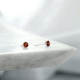 thumbnail image 4 of Gem Stone King Red Garnet Platinum Stud Earrings for Women Men | 0.30 Cttw | Gemstone January Birthstone | Round 3MM, 4 of 6