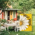 thumbnail image 2 of Hello Spring Garden Flag 12x18 Inch Double Sided Outside, Floral Daisy Yard Outdoor Flag Yellow, 2 of 7