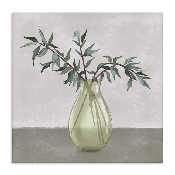 Stupell Industries Modern Vase And Plant Neutral Grey Canvas Art, 24 x 24, by Ziwei Li