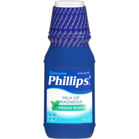 Phillips Milk - Phillips' Milk Of Magnesia Liquid Laxative, Fresh Mint, 12 Fl Oz