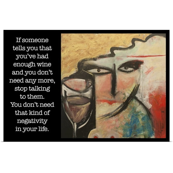 Great BIG Canvas | "Wine Negativity Poster" Art Print - 30x20