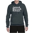 thumbnail image 2 of Wild Bobby, Jadon & Marcus & Bukayo, Sports, Unisex Graphic Hoodie Sweatshirt, Charcoal, XX-Large, 2 of 5