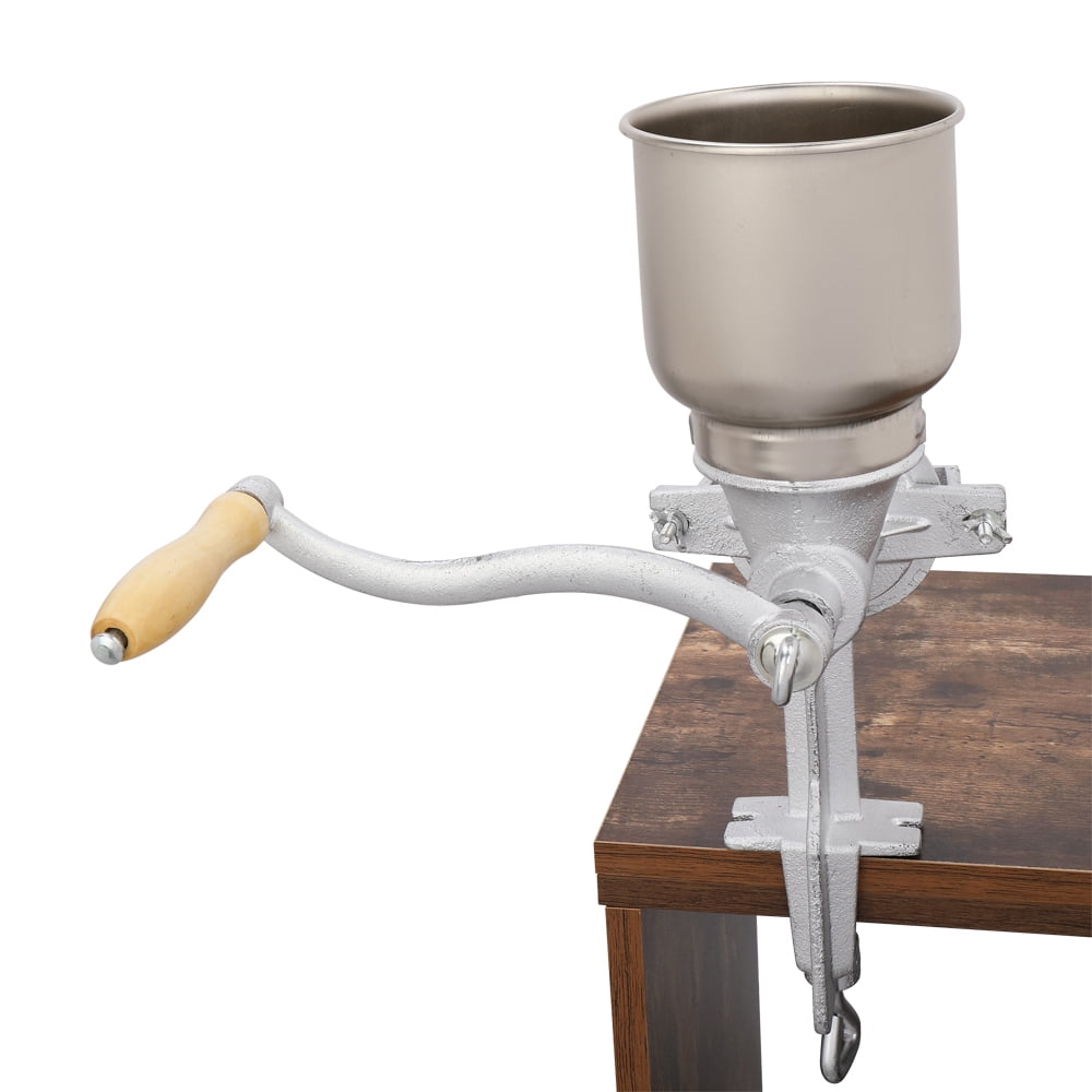 Hand Cranking Operation Grain Grinder, Silver
