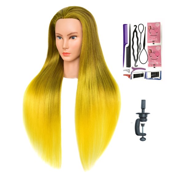 Bellrino 28" Cosmetology Mannequin Manikin Training Head with Synthetic Fiber with Gift Set W-1SA92080