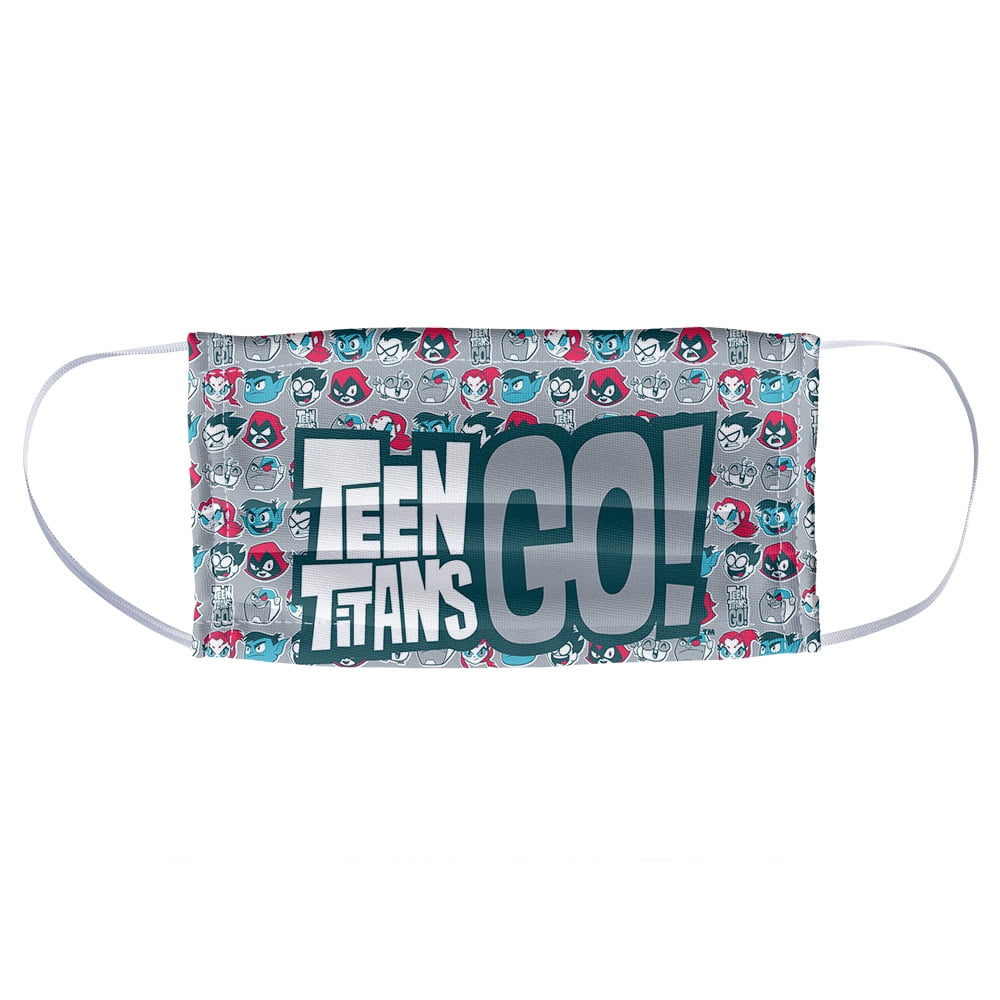 Teen Titans Go! 4 Color Pattern 1-Ply Reusable Face Mask Covering, Unisex
